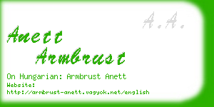 anett armbrust business card